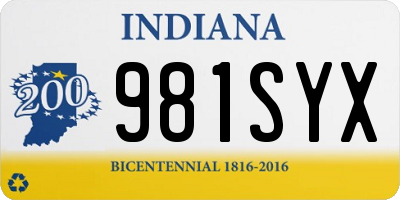 IN license plate 981SYX