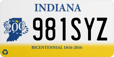IN license plate 981SYZ