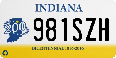 IN license plate 981SZH