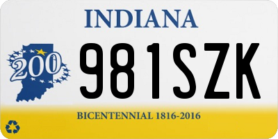 IN license plate 981SZK