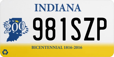 IN license plate 981SZP