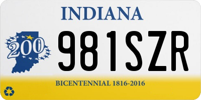 IN license plate 981SZR