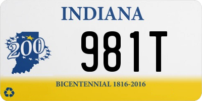 IN license plate 981T