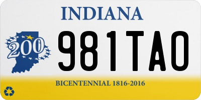 IN license plate 981TAO