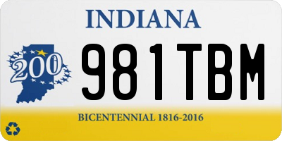 IN license plate 981TBM