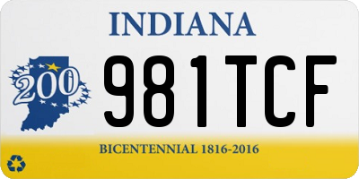 IN license plate 981TCF