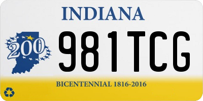 IN license plate 981TCG