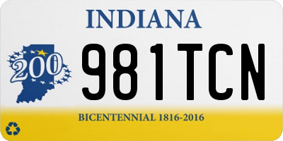 IN license plate 981TCN