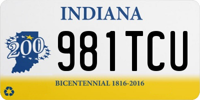 IN license plate 981TCU