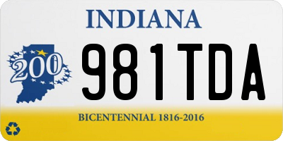 IN license plate 981TDA