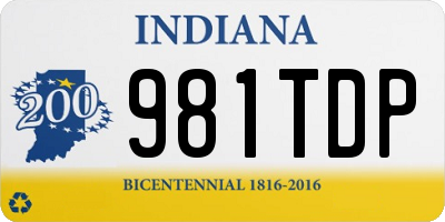 IN license plate 981TDP