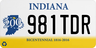 IN license plate 981TDR