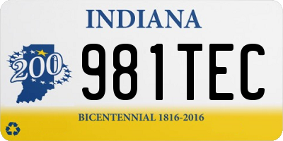 IN license plate 981TEC