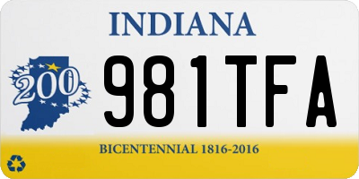 IN license plate 981TFA