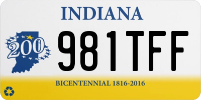 IN license plate 981TFF