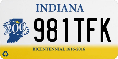 IN license plate 981TFK