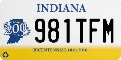IN license plate 981TFM