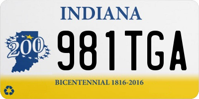 IN license plate 981TGA