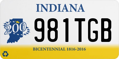 IN license plate 981TGB