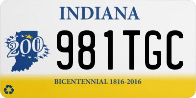 IN license plate 981TGC