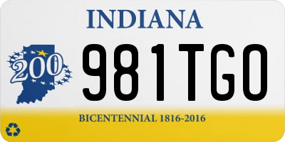 IN license plate 981TGO