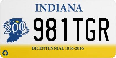 IN license plate 981TGR