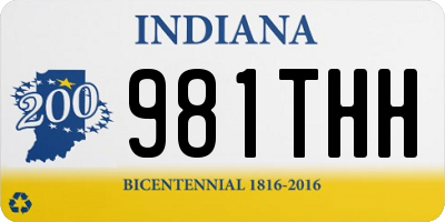 IN license plate 981THH