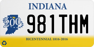 IN license plate 981THM