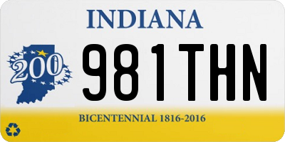 IN license plate 981THN