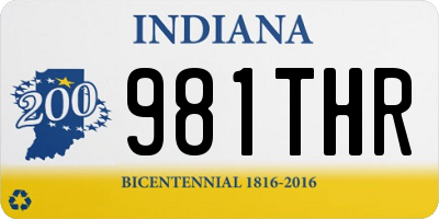 IN license plate 981THR