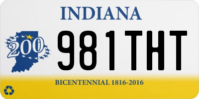 IN license plate 981THT