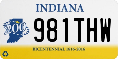 IN license plate 981THW