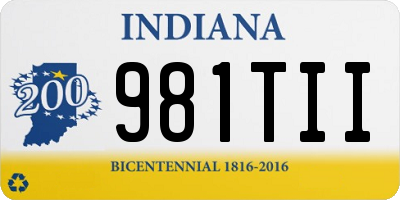 IN license plate 981TII