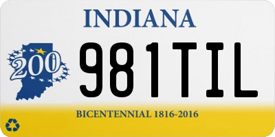 IN license plate 981TIL