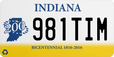 IN license plate 981TIM