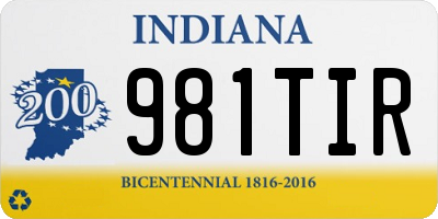 IN license plate 981TIR