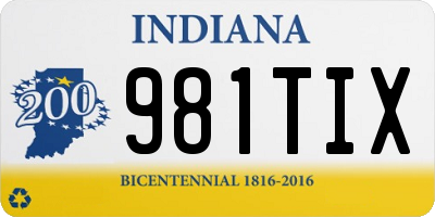 IN license plate 981TIX