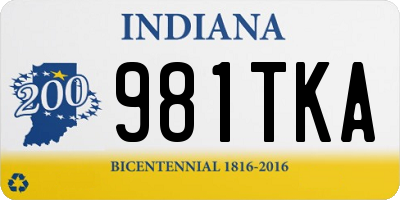 IN license plate 981TKA