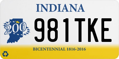 IN license plate 981TKE