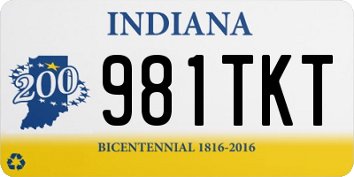 IN license plate 981TKT