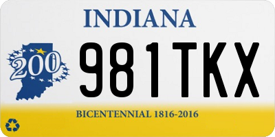 IN license plate 981TKX