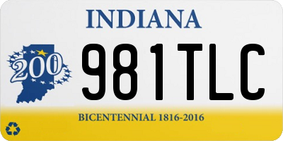 IN license plate 981TLC