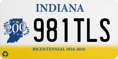 IN license plate 981TLS