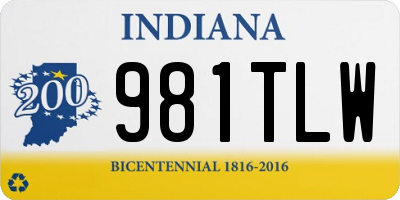 IN license plate 981TLW