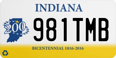 IN license plate 981TMB