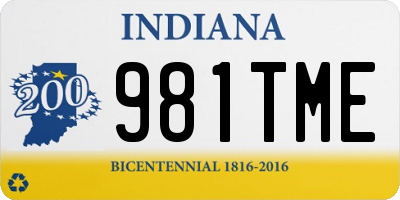 IN license plate 981TME