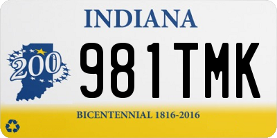 IN license plate 981TMK