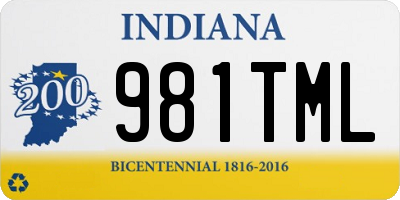 IN license plate 981TML