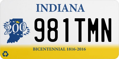 IN license plate 981TMN