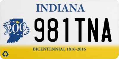 IN license plate 981TNA